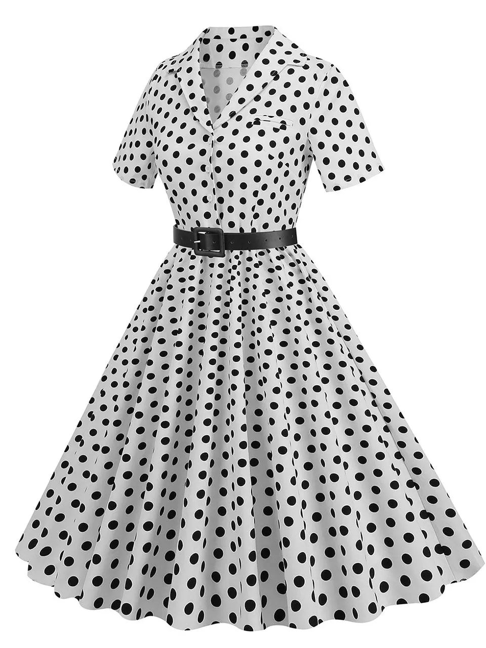 Polka Dots 1950S Vintage Shirt Swing Dress