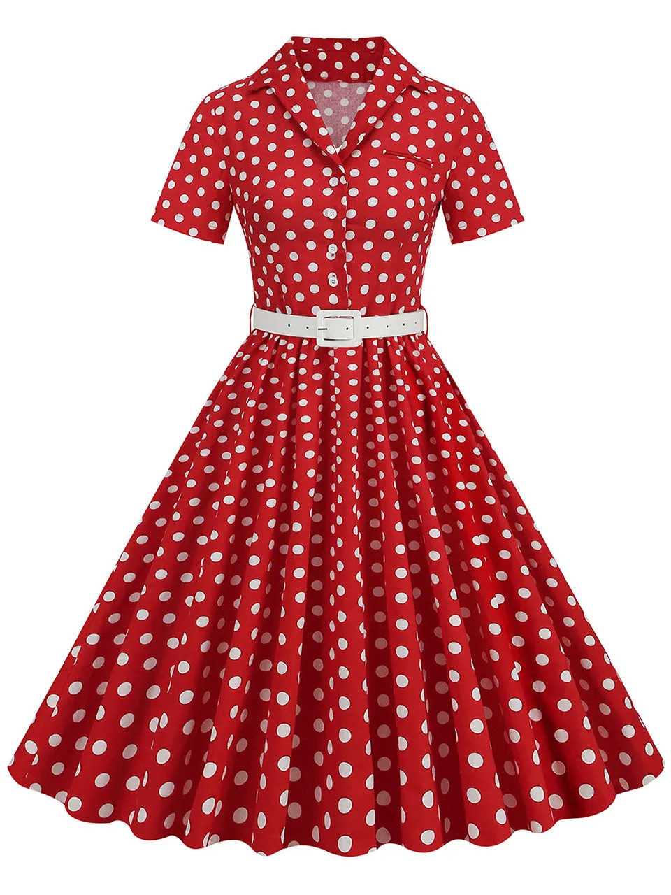 Polka Dots 1950S Vintage Shirt Swing Dress