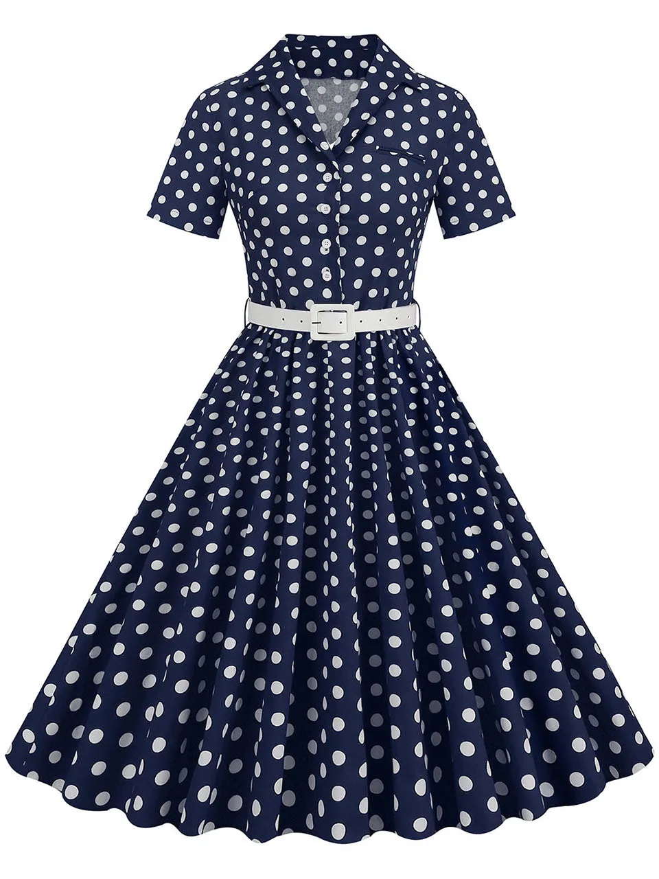 Polka Dots 1950S Vintage Shirt Swing Dress