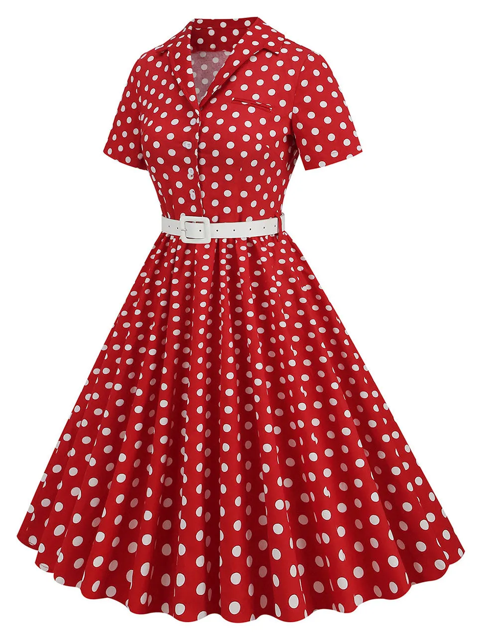 Polka Dots 1950S Vintage Shirt Swing Dress
