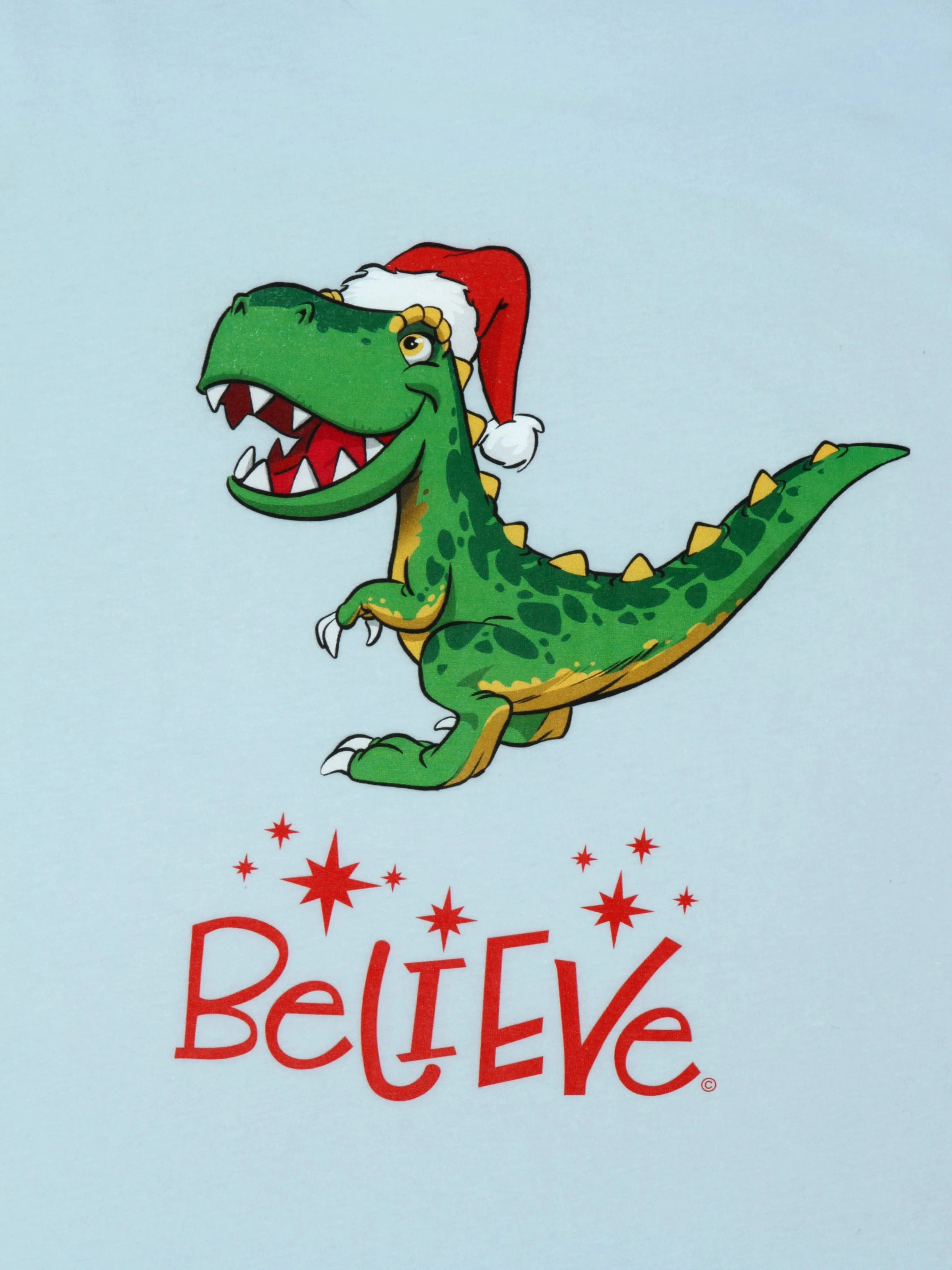 Positive Message Short Sleeve T-Shirt Child | 100% Cotton | Christmas T-Rex Believe