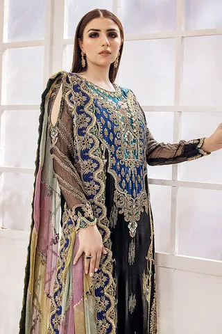 Premium Hand Embellished Pakistani Bridal Dress in Black Long Shirt Style