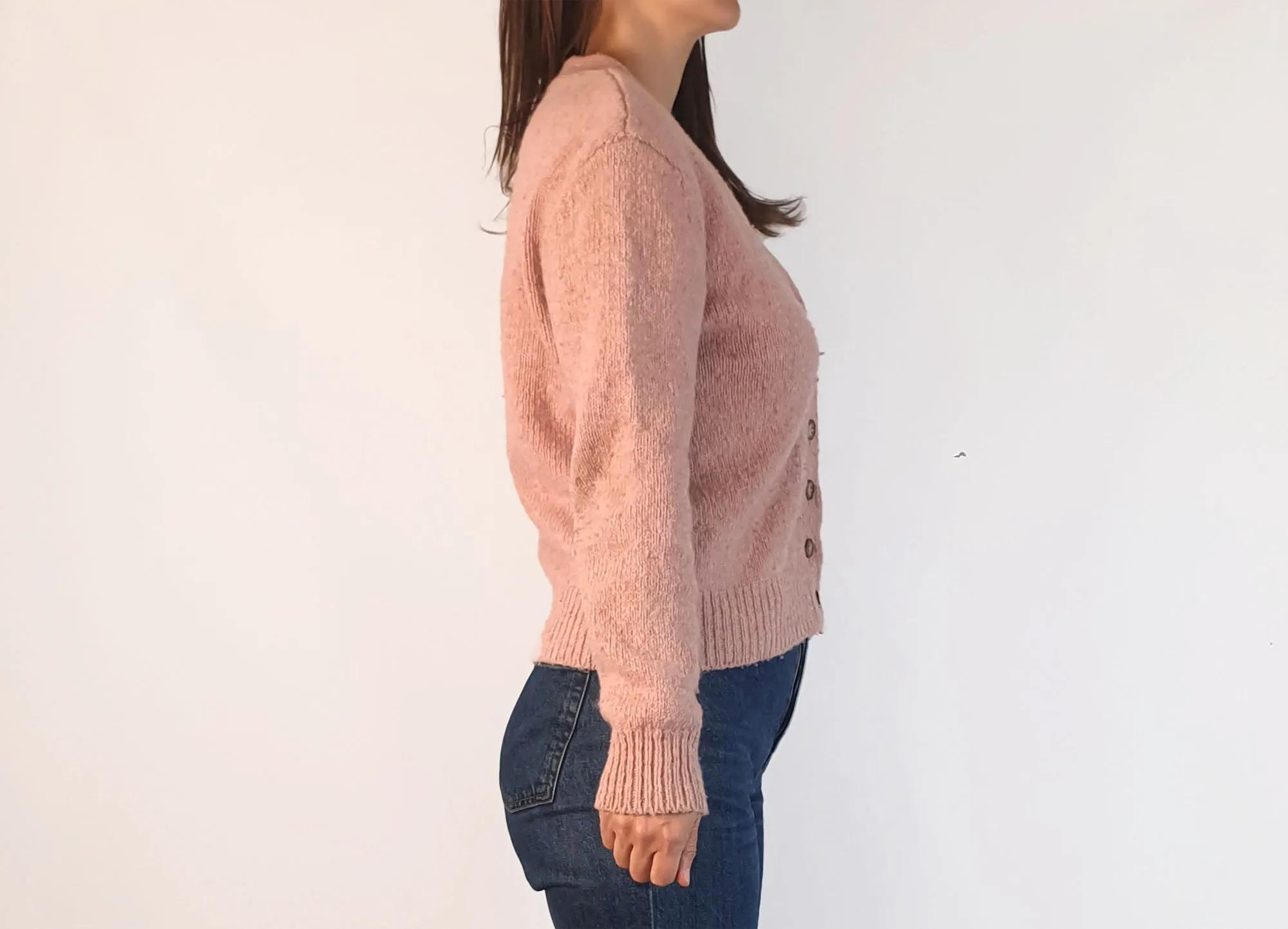 Princess Highway pink majority lambs wool cardigan size 8 (note: pilling)