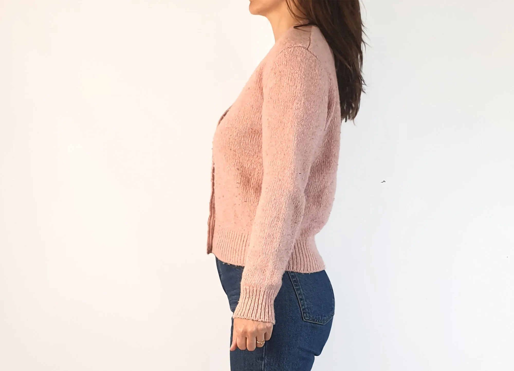 Princess Highway pink majority lambs wool cardigan size 8 (note: pilling)