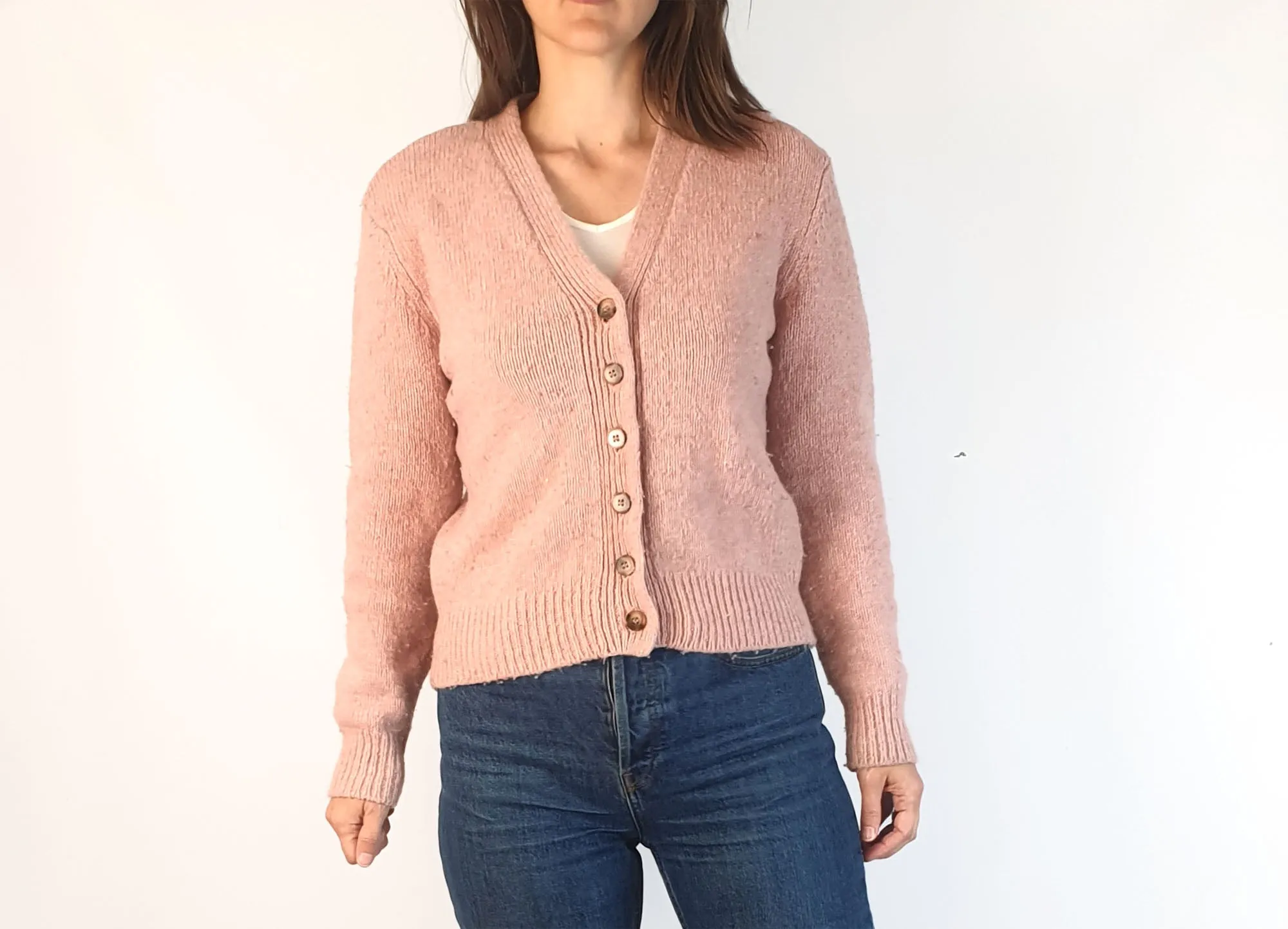 Princess Highway pink majority lambs wool cardigan size 8 (note: pilling)