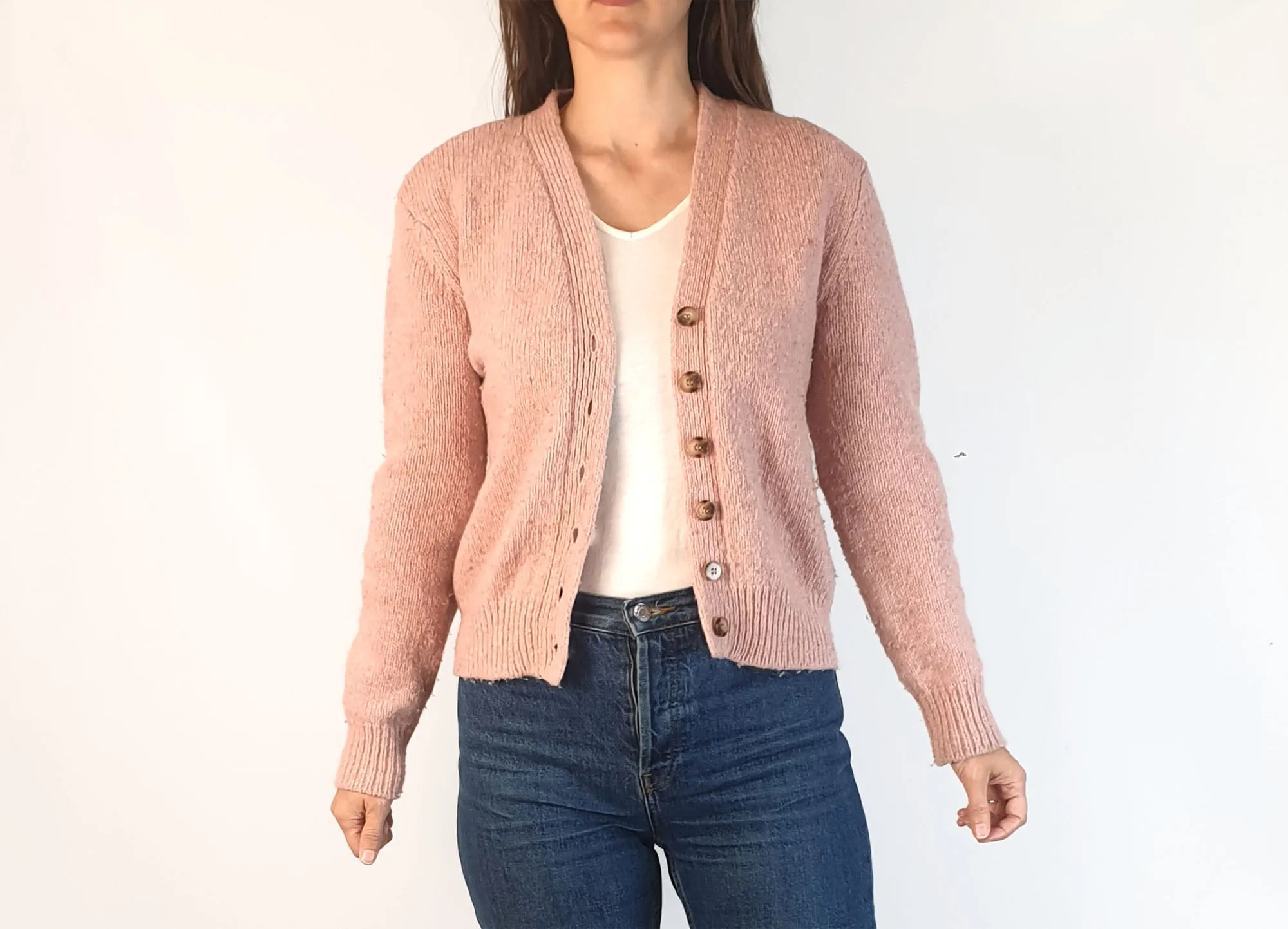 Princess Highway pink majority lambs wool cardigan size 8 (note: pilling)