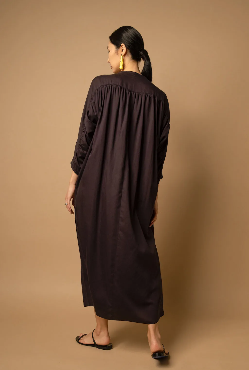"Antecedent" Satin Dress in Black