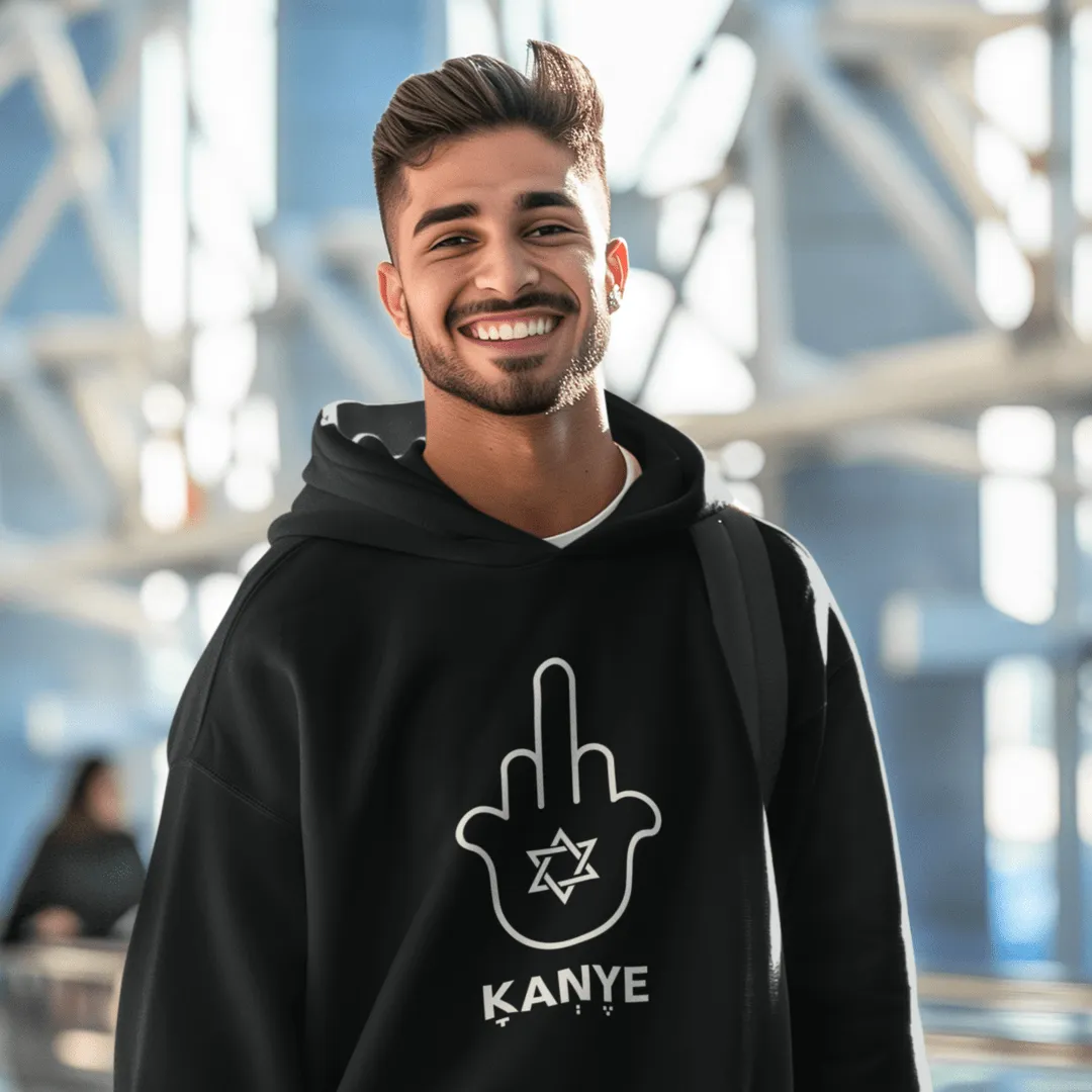 "FUCK KANYE HAMSA" Black Custom Unisex Hoodie