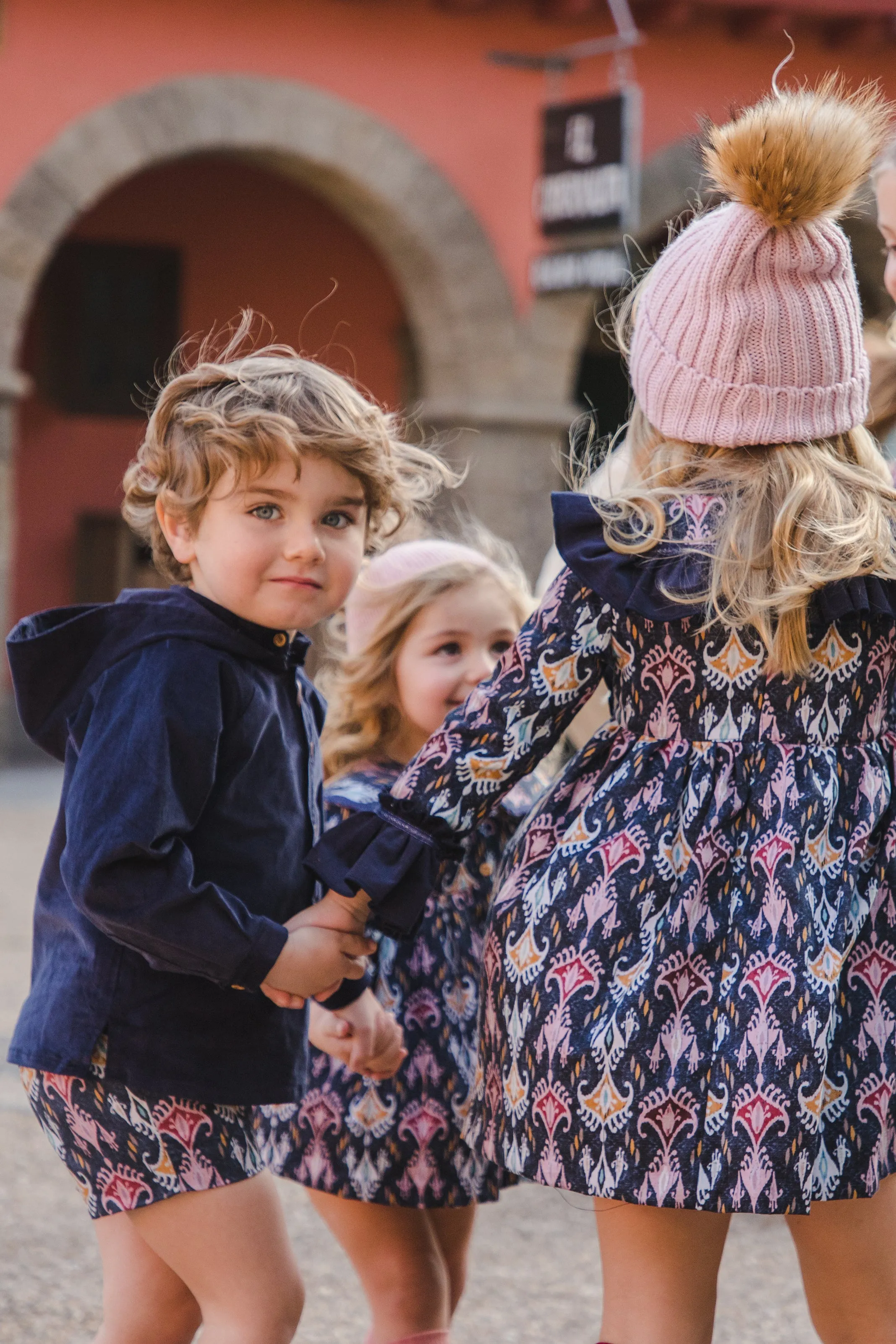 "Samuel" Navy Hooded Shirt & Jacquard Print Shorts