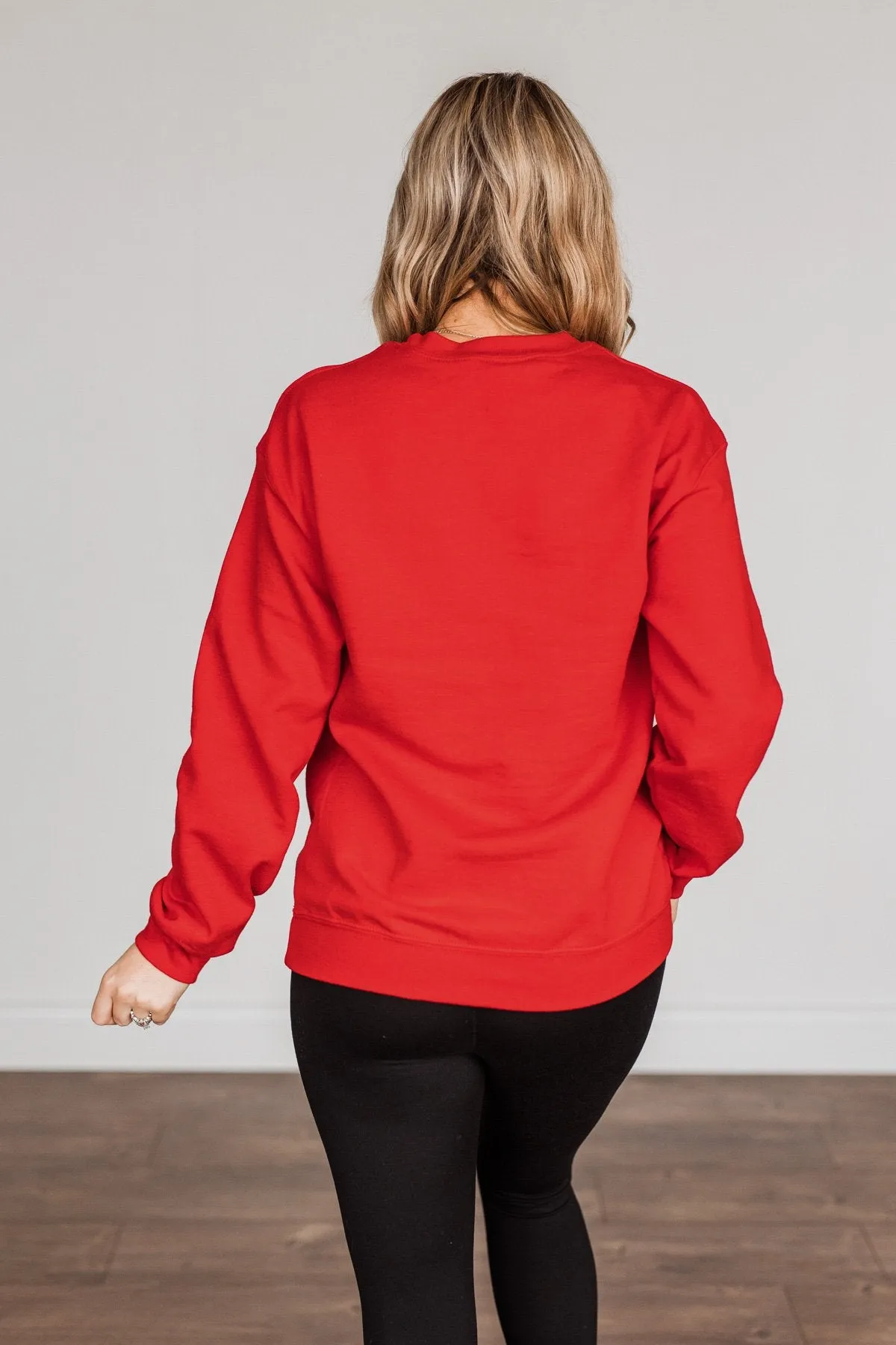"She's A Beaut, Clark" Graphic Pullover- Red