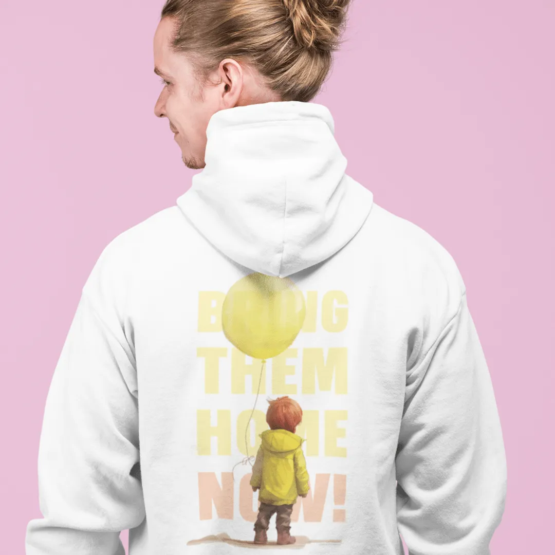 "Yellow Balloon" White Custom Unisex Hoodie