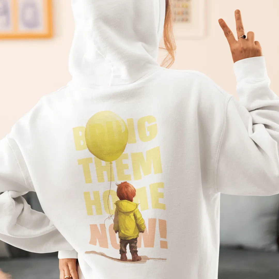"Yellow Balloon" White Custom Unisex Hoodie