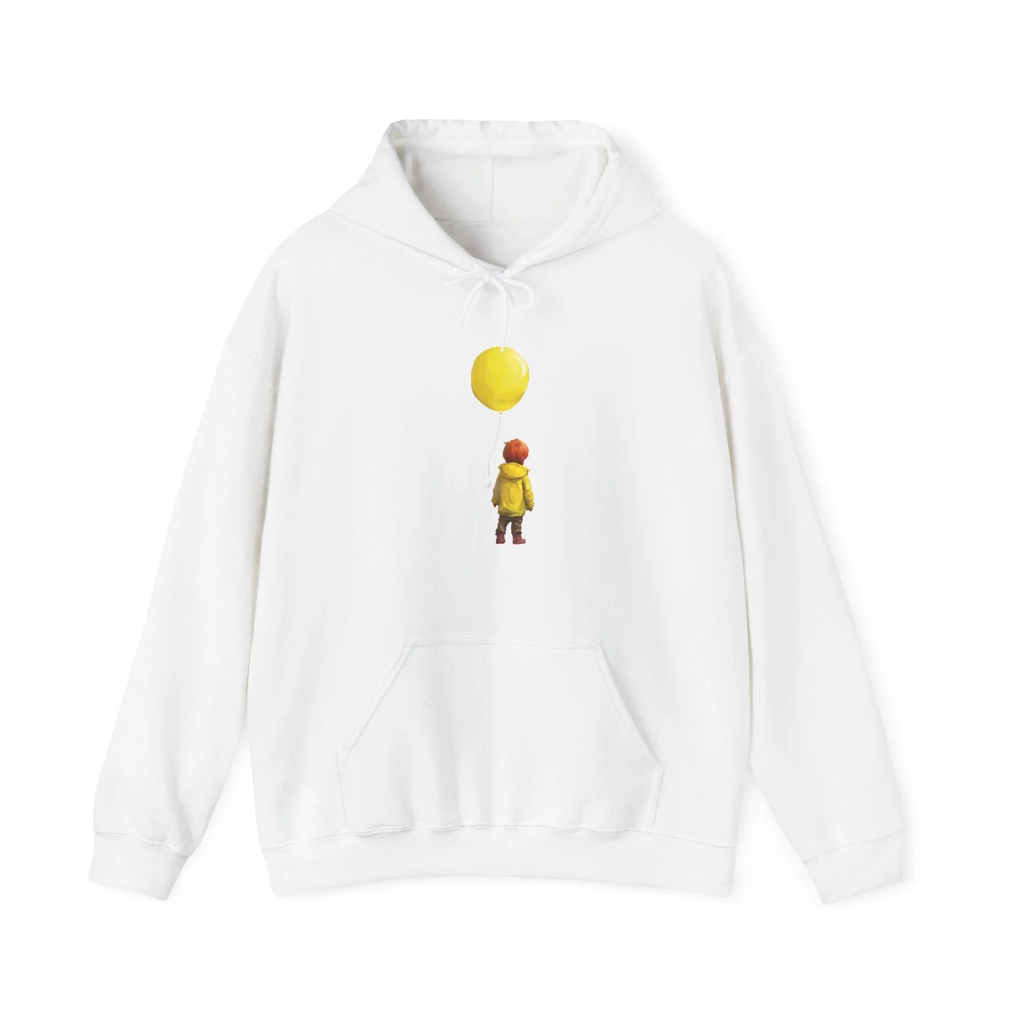 "Yellow Balloon" White Custom Unisex Hoodie