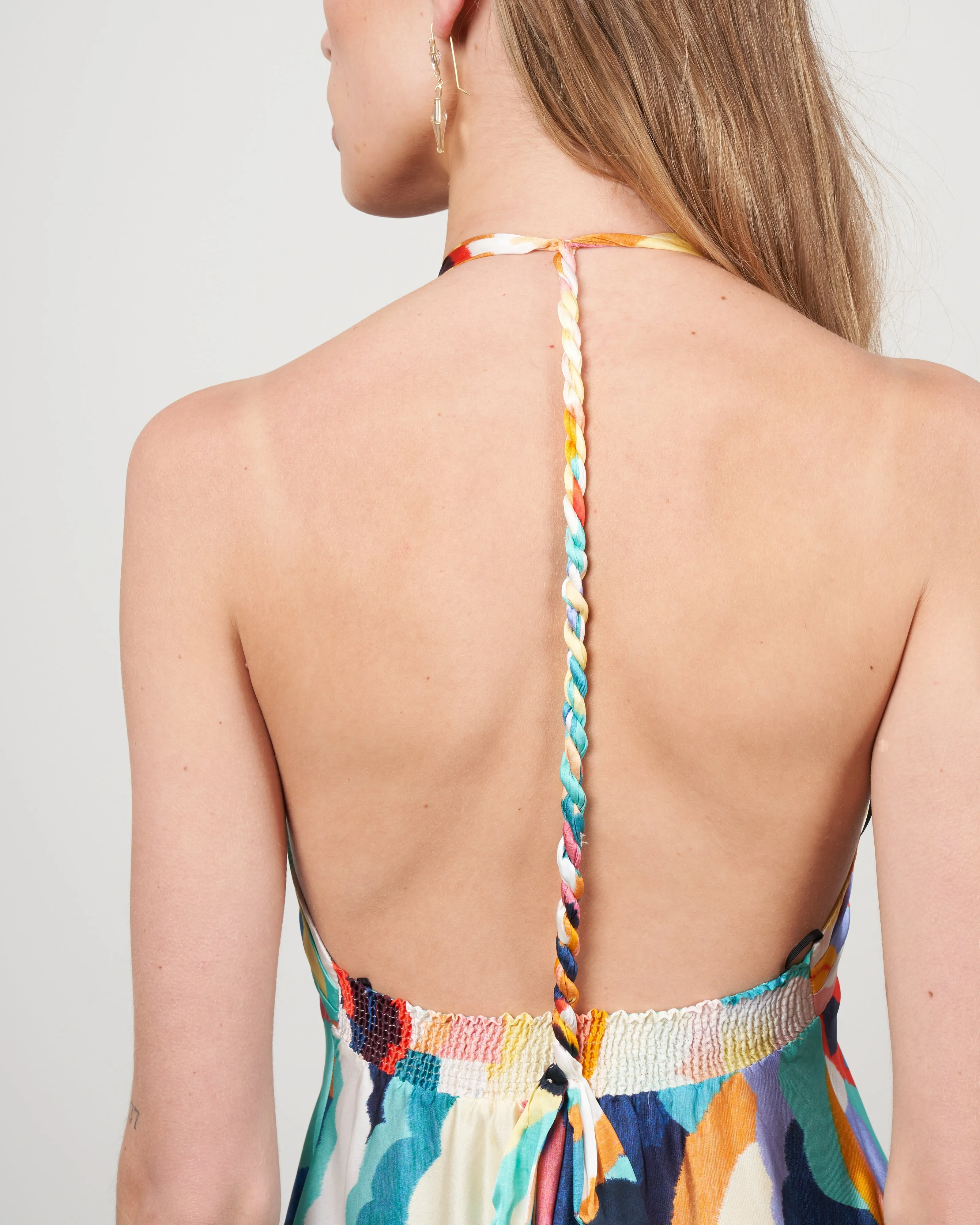 raso dress stampa "up above in the sky" - sunset