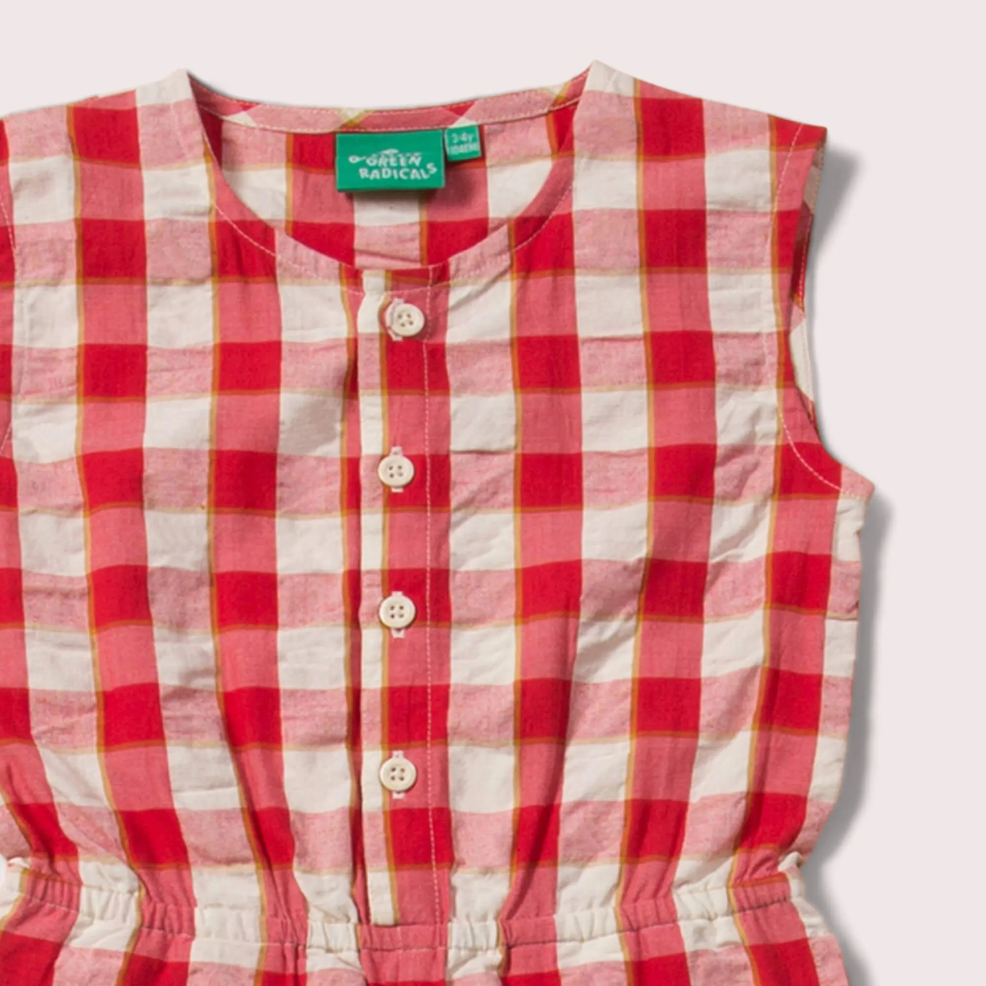 Red Check Cropped Summer Sleeveless Jumpsuit