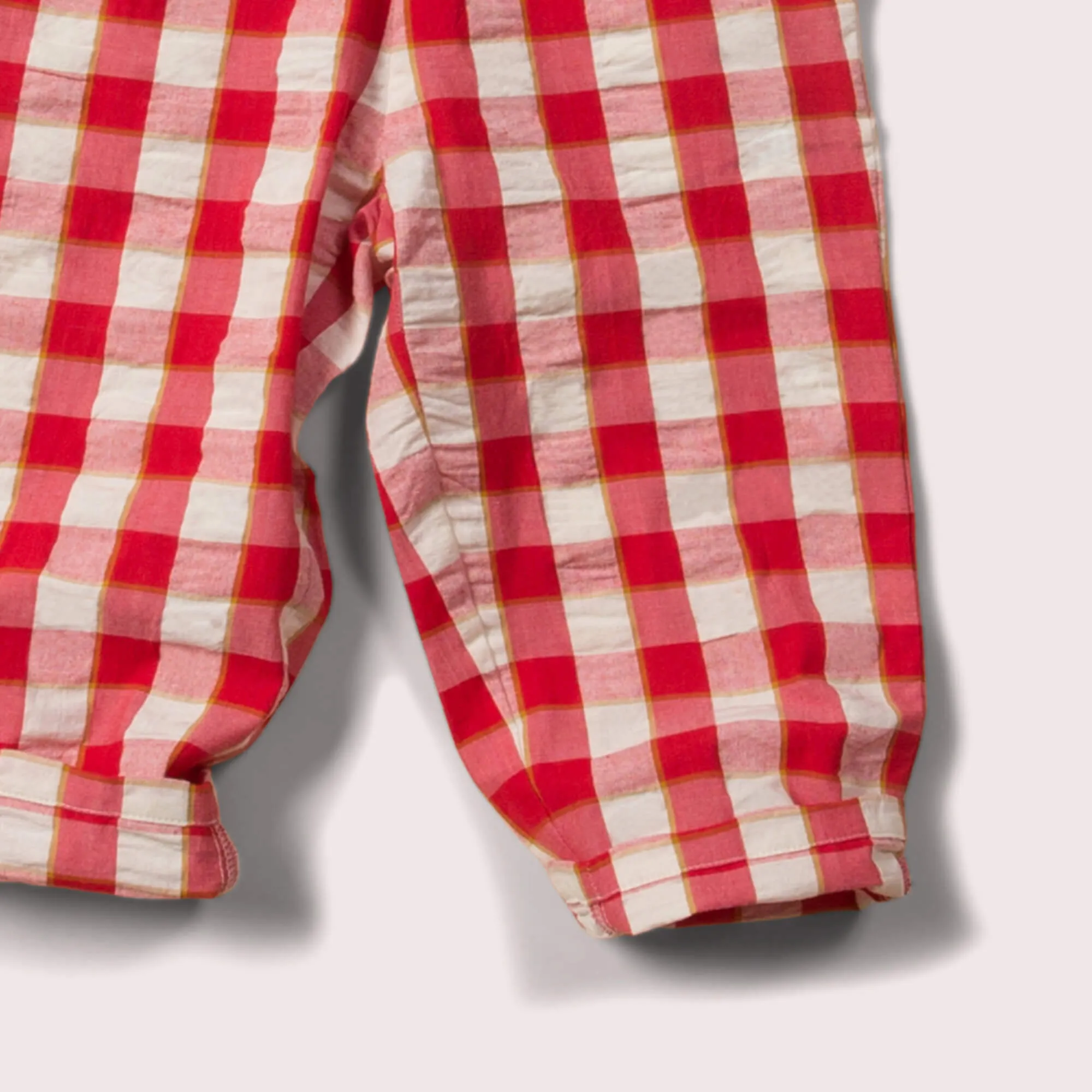 Red Check Cropped Summer Sleeveless Jumpsuit