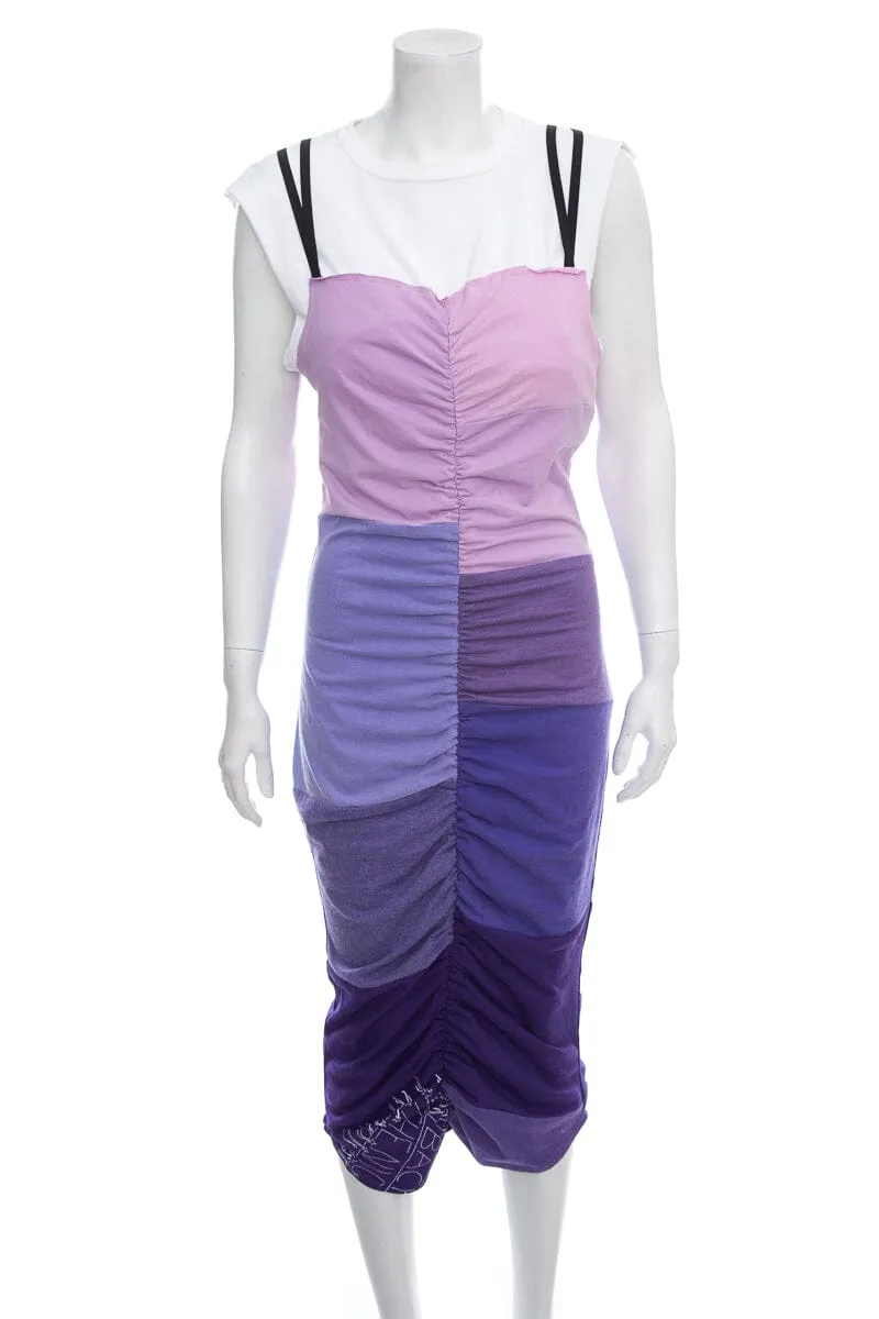 Rentrayage Purple Gathered Dress SZ S NWT
