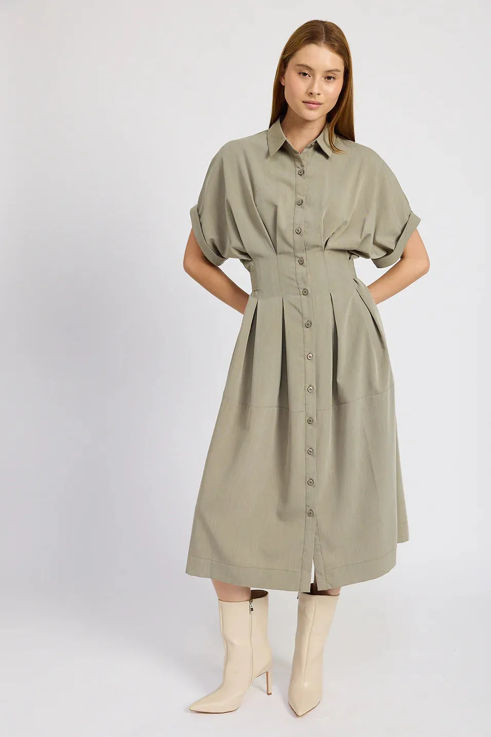 Roan Shirt Dress (Lichen)