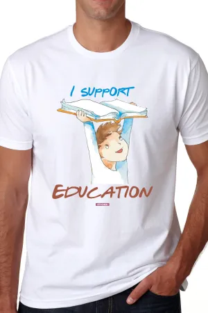 Save Govt. Schools Movement Tee - Styched in India Graphic T-Shirt White Color