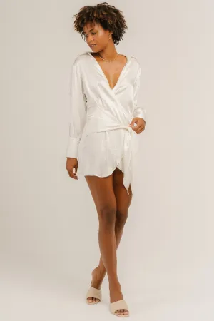 Serene Shirt Dress (White)