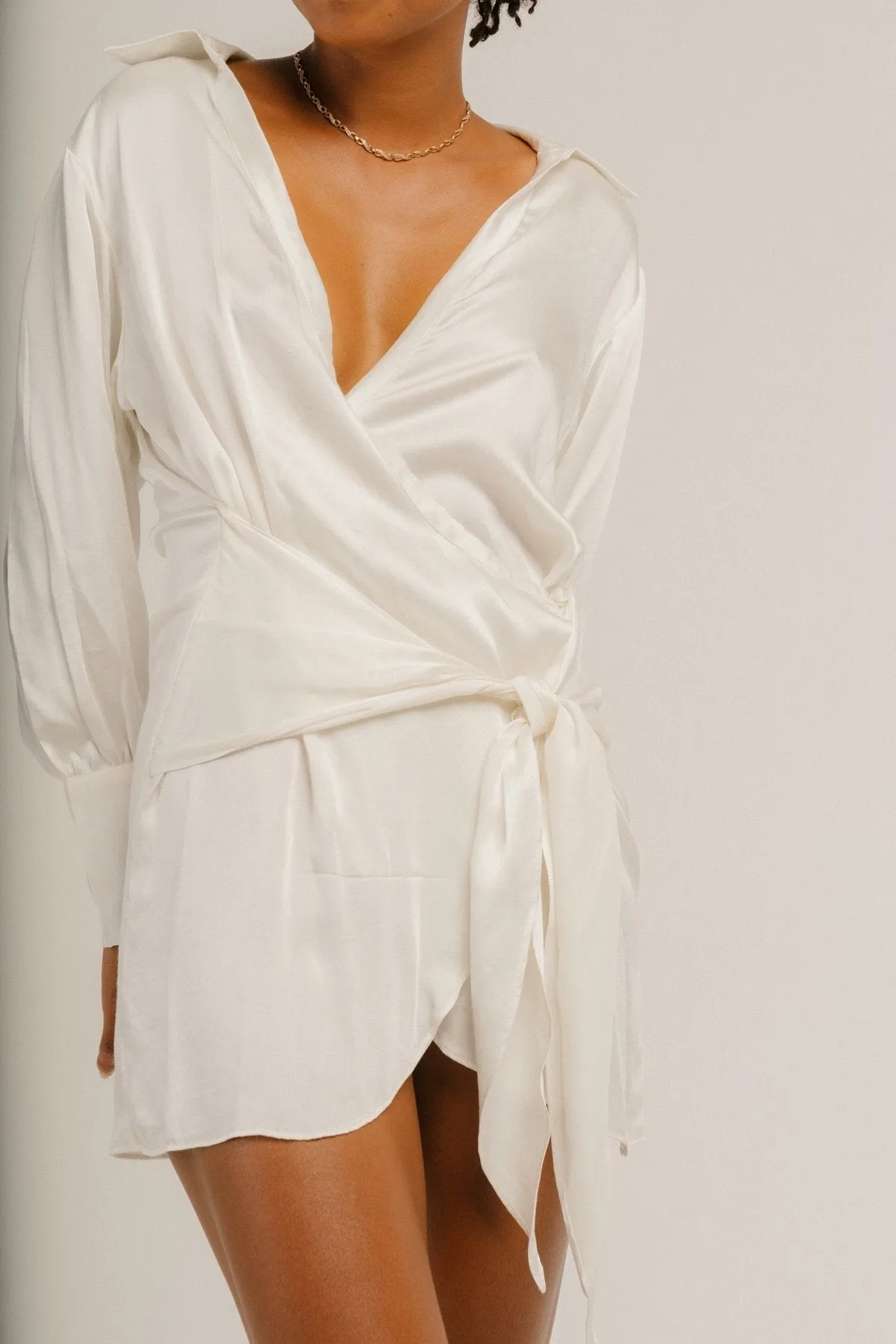 Serene Shirt Dress (White)