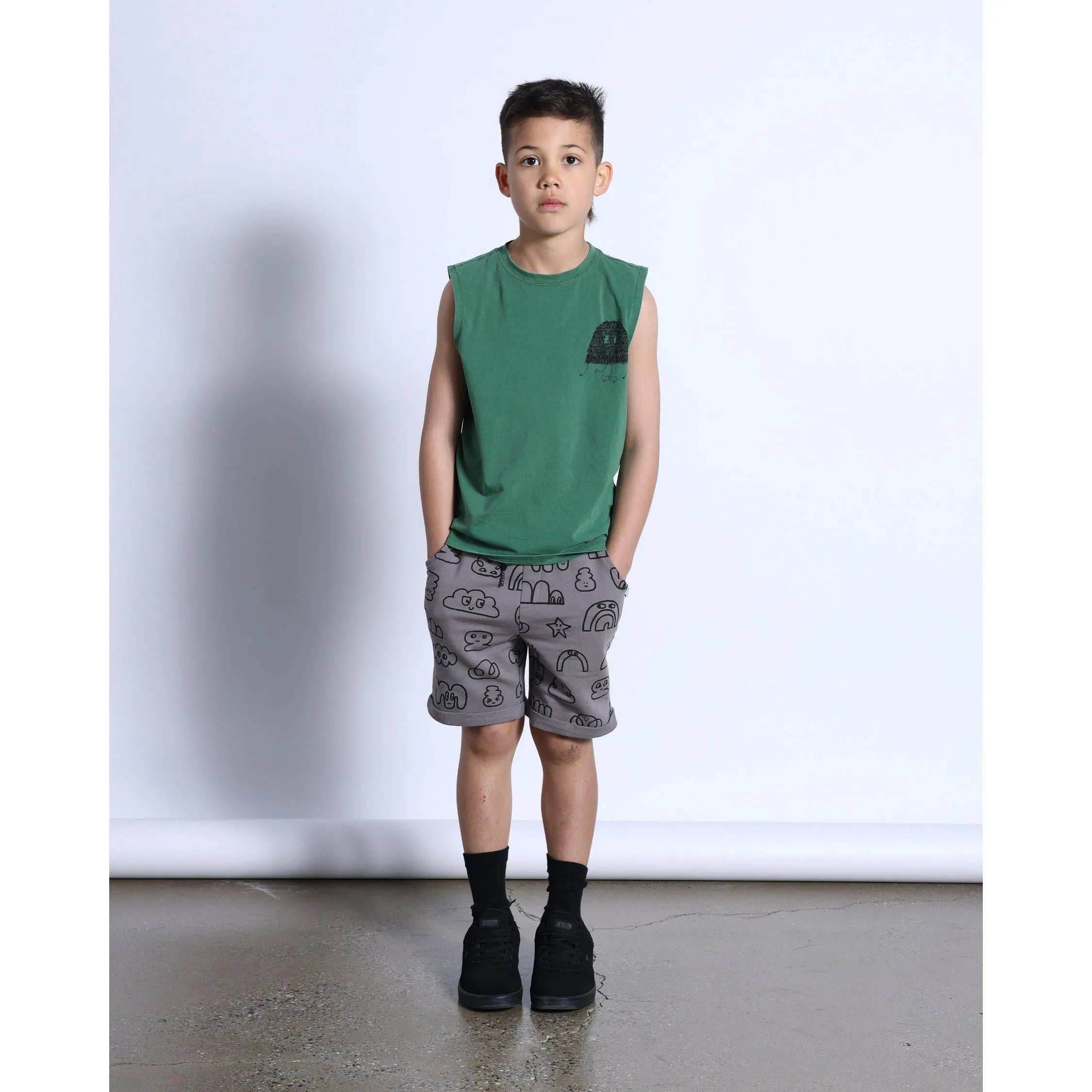 Shaggy Skater Sleeveless Tee- Turf Wash