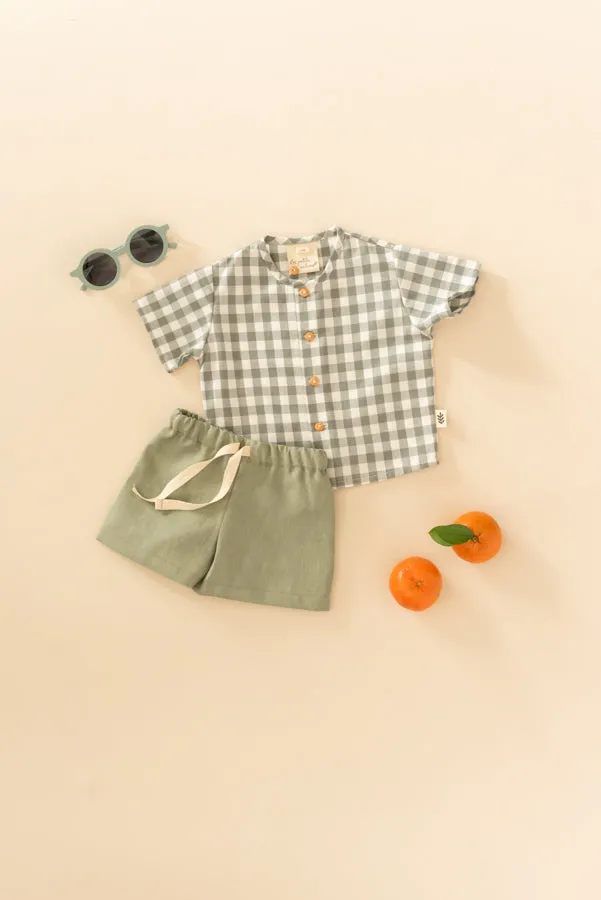 Short-Sleeved Shirt - Gingham Shale