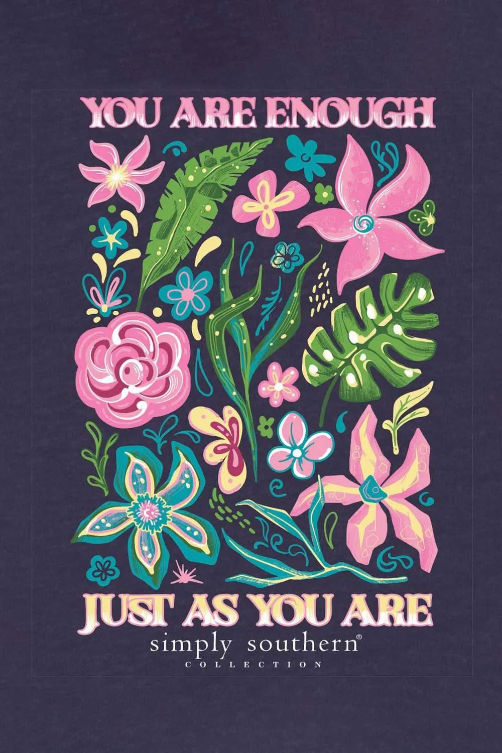 Simply Southern Plus Size You Are Enough T-Shirt for Women in Navy | EXT-SS-ENOUGH-HTHRNVY