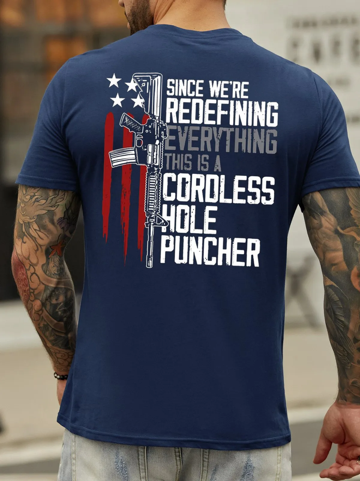 Since We Are Redefining Everything This Is A Cordless Hole Puncher Men's Graphic Novelty T-shirt
