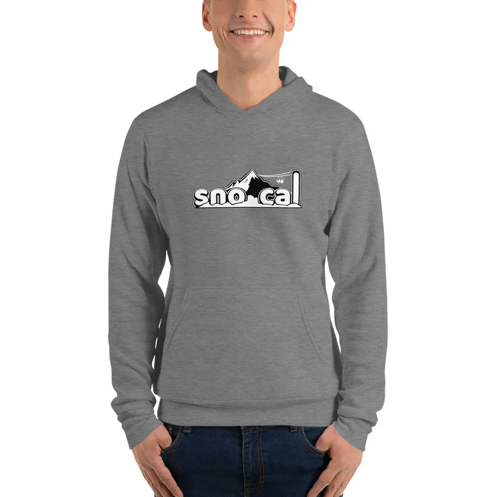 Sno Cal™ Unisex hoodie with front white lettering logo