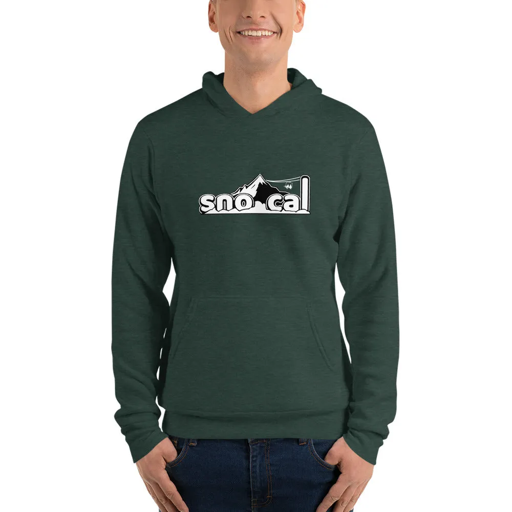 Sno Cal™ Unisex hoodie with front white lettering logo