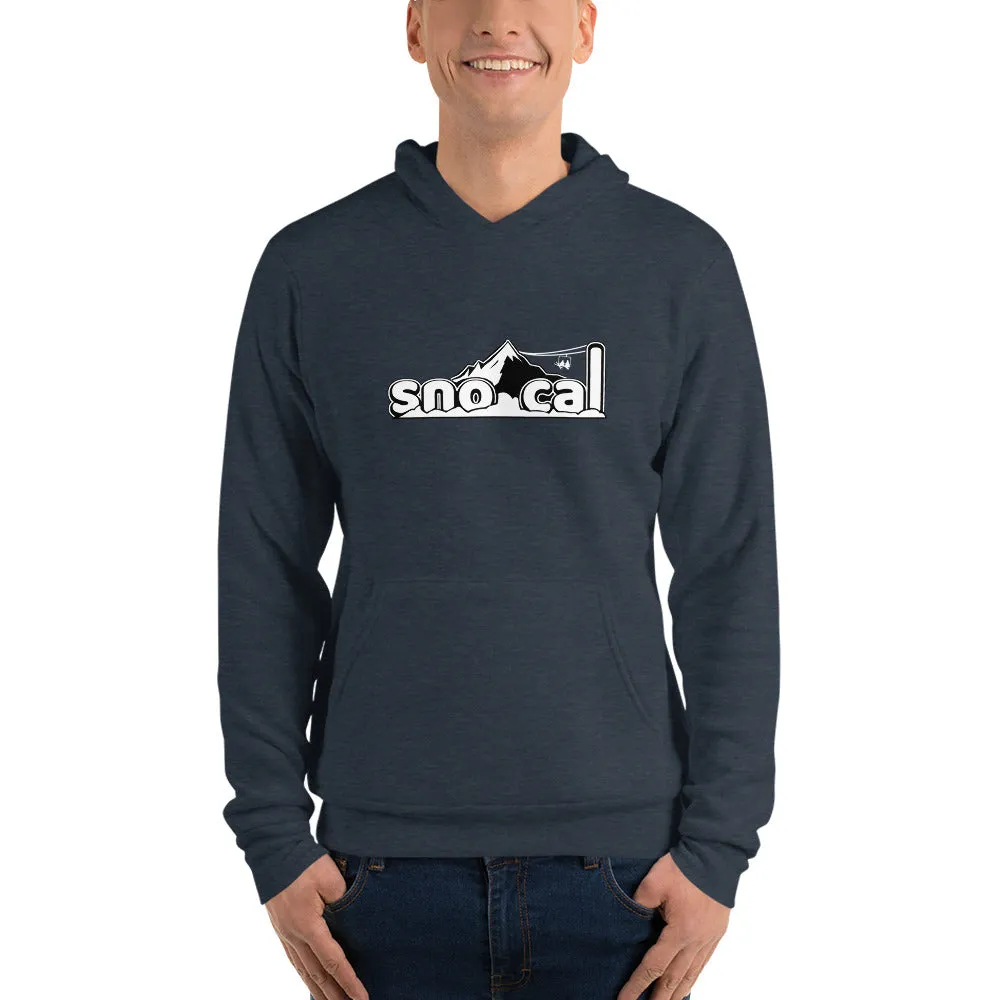 Sno Cal™ Unisex hoodie with front white lettering logo