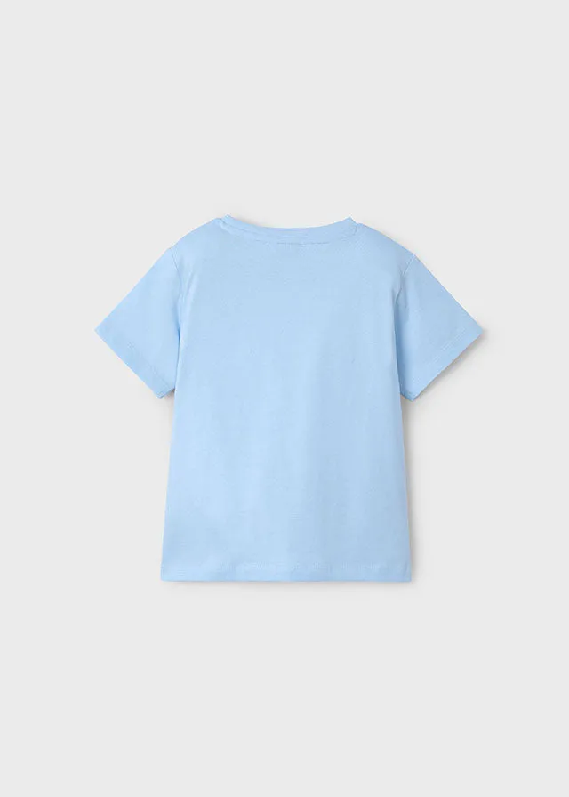 SS25 Mayoral Boys White & Blue Cotton T-Shirts (2 Pack) 3049