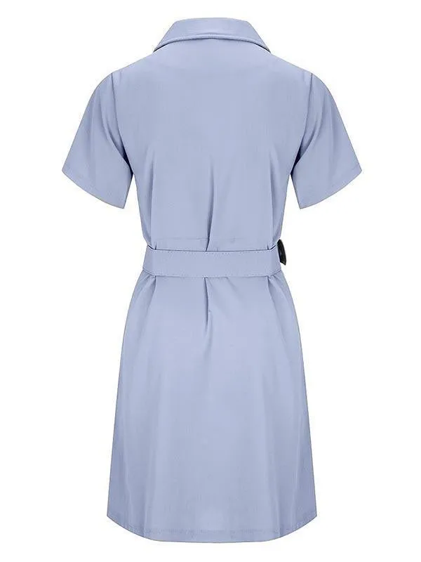 Stunncal V-Neck Button Shirt Dress
