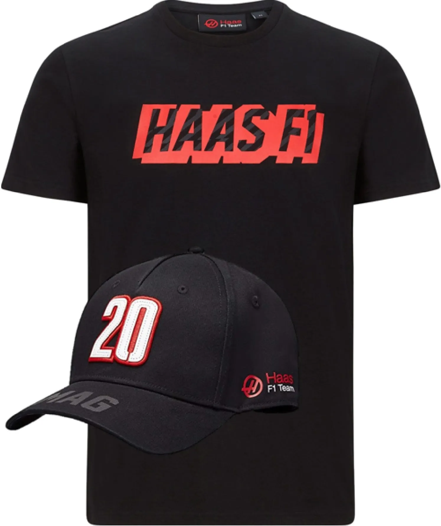T-SHIRT & CAP Formula One 1 Haas Magnussen F1 Team NEW Graphic Logo Black S