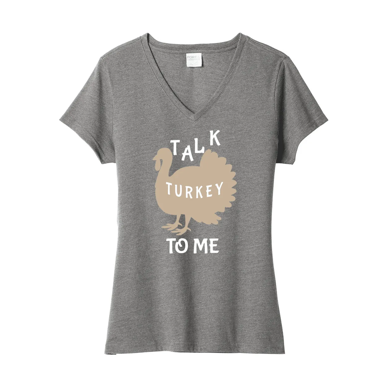 Talk Turkey to Me Ladies Fan  V-Neck Tee