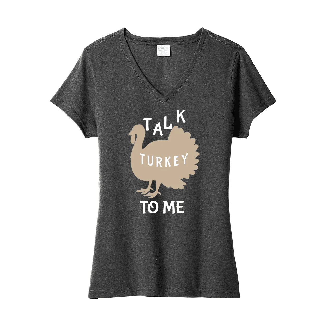 Talk Turkey to Me Ladies Fan  V-Neck Tee