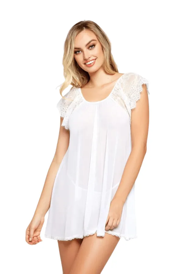 Teagan Babydoll Set - White