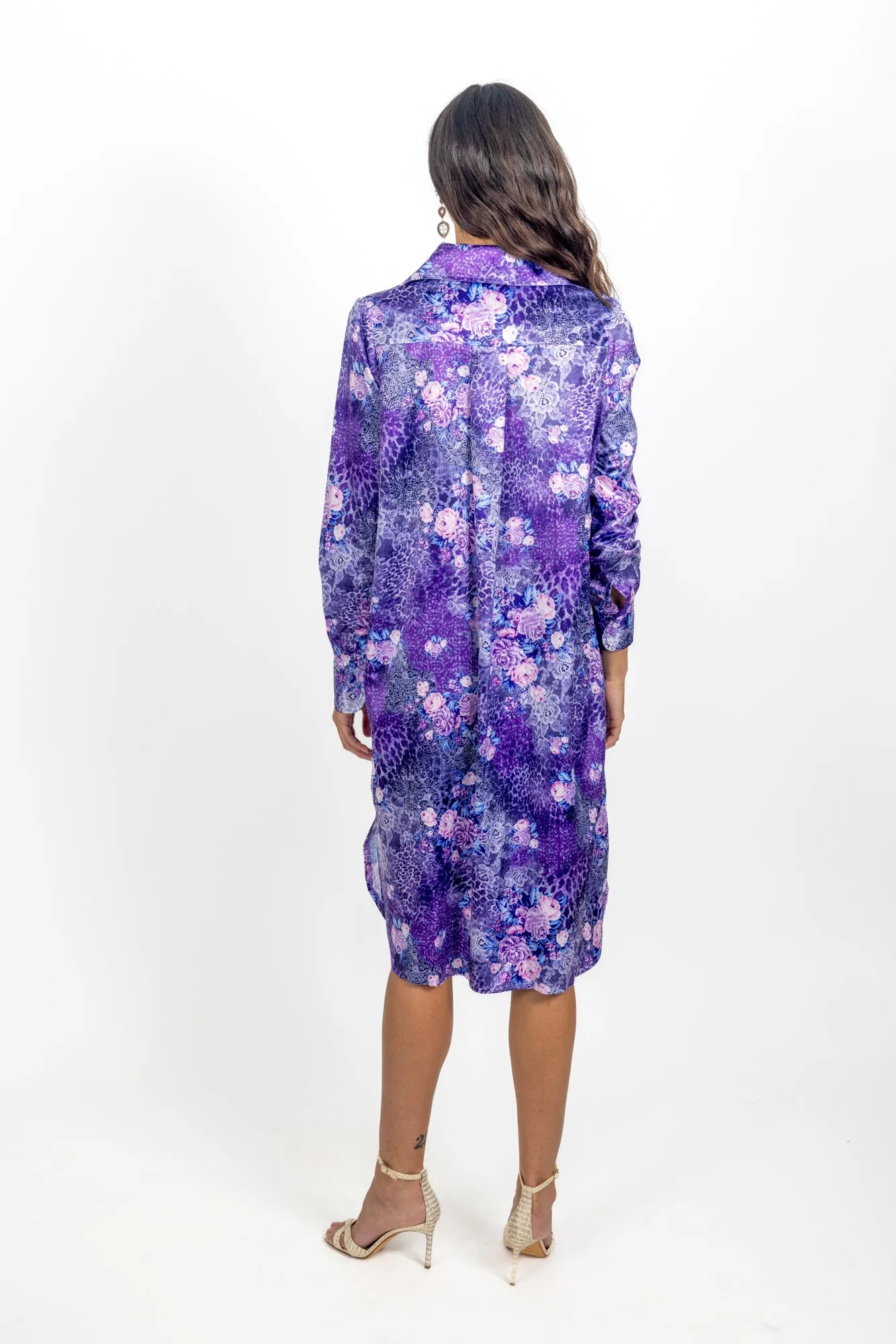 The Naples Shirt Dress - Purple Lace