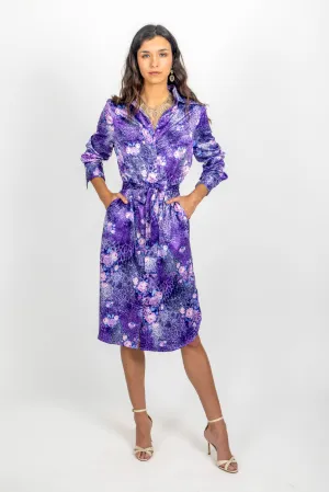 The Naples Shirt Dress - Purple Lace
