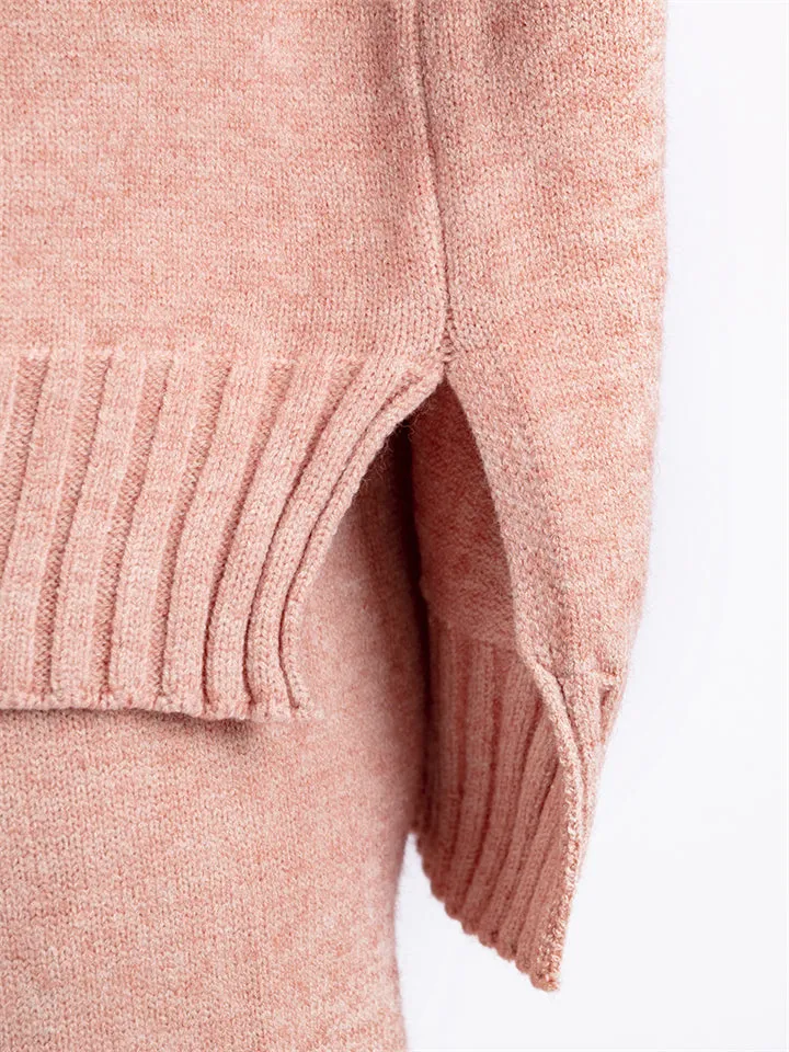 Thermal Autumn High Neck Sweater   Loose Pants