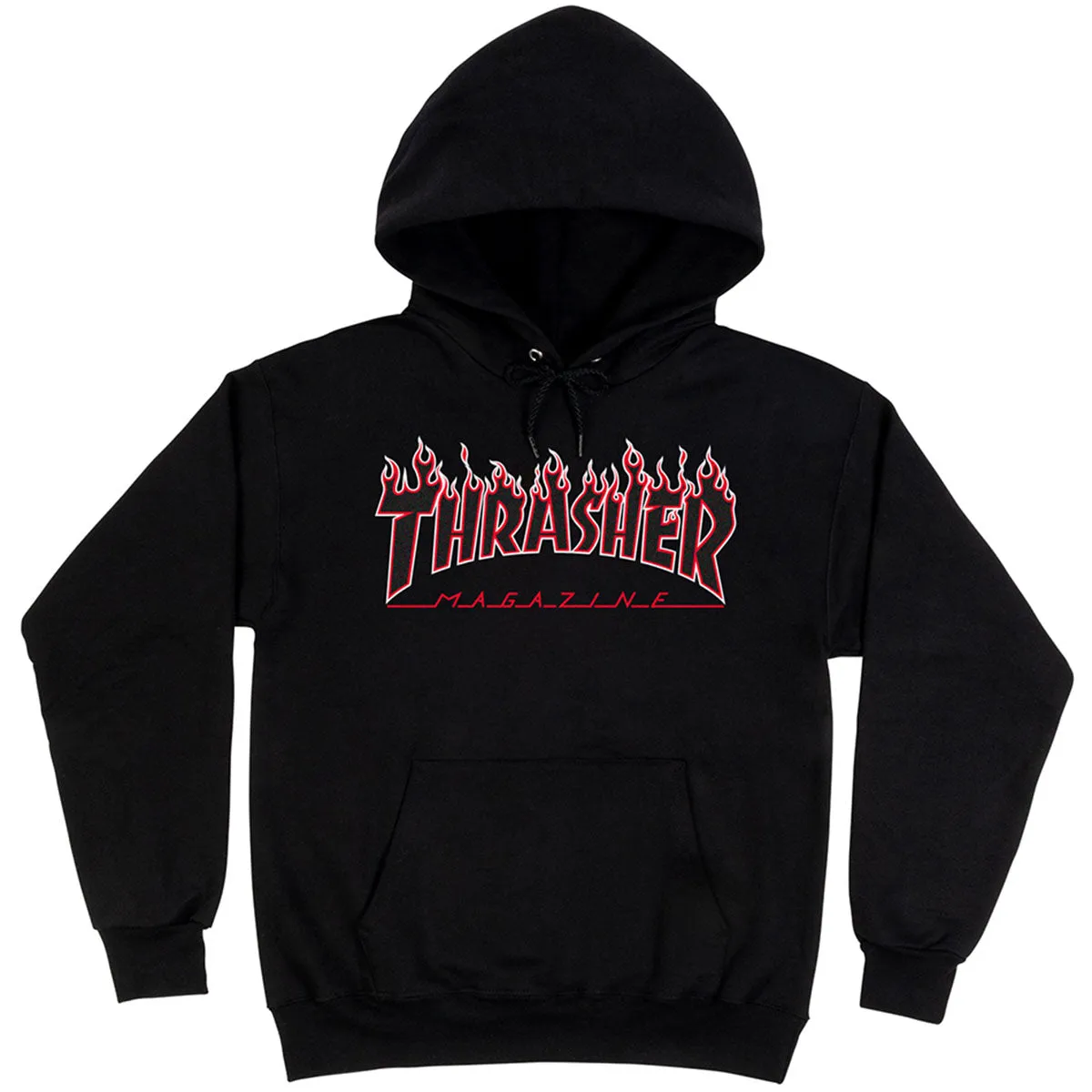 Thrasher - Flame Hoodie Black/Red