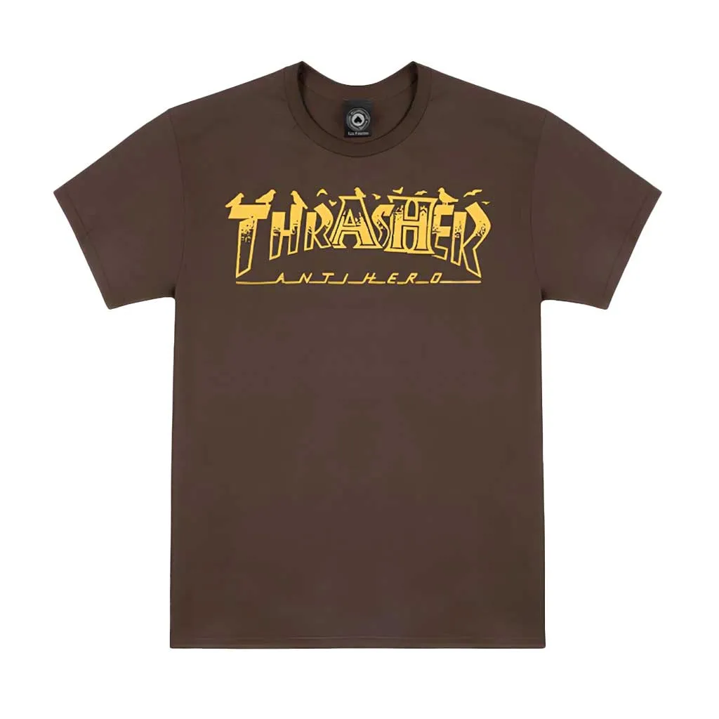 Thrasher x Anti Hero Pigeon Mag T-Shirt Dark Chocolate