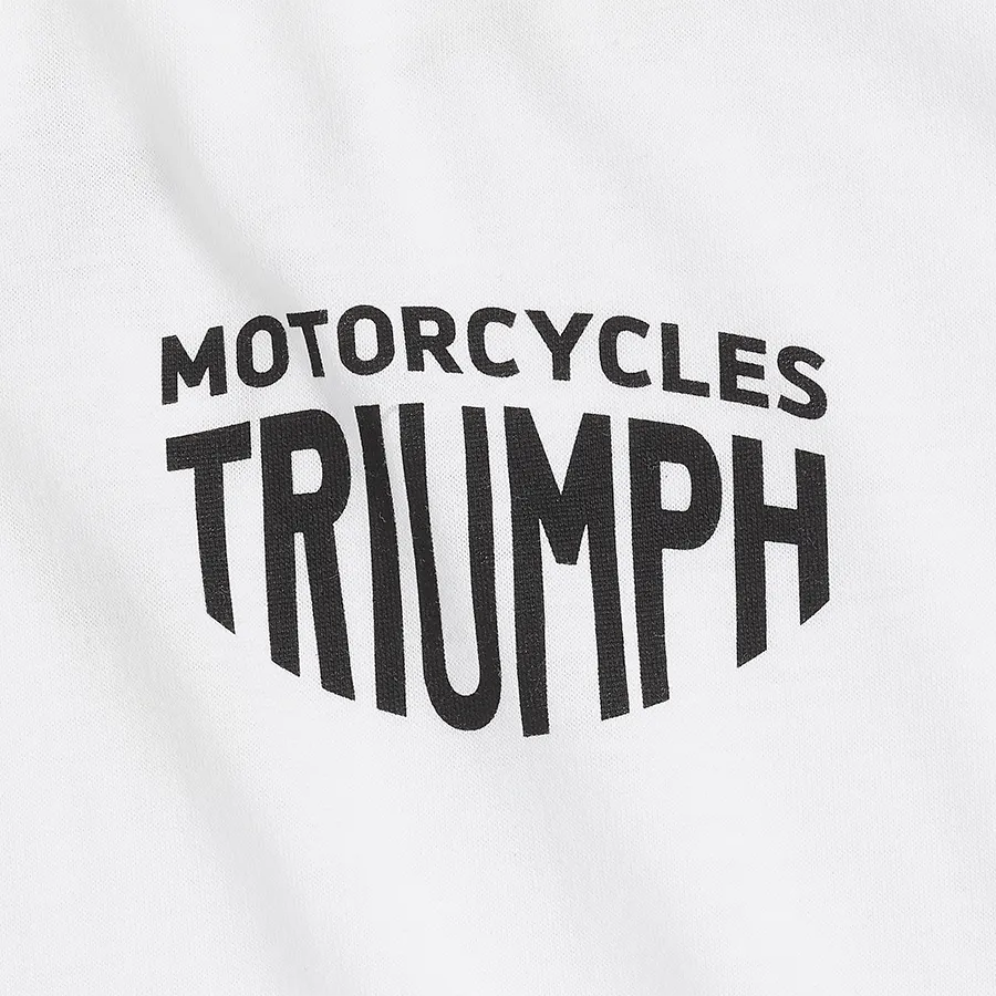 Triumph Fenland Contrast Sleeve Tee in White and Black
