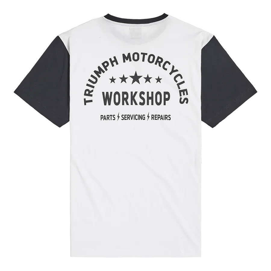 Triumph Fenland Contrast Sleeve Tee in White and Black