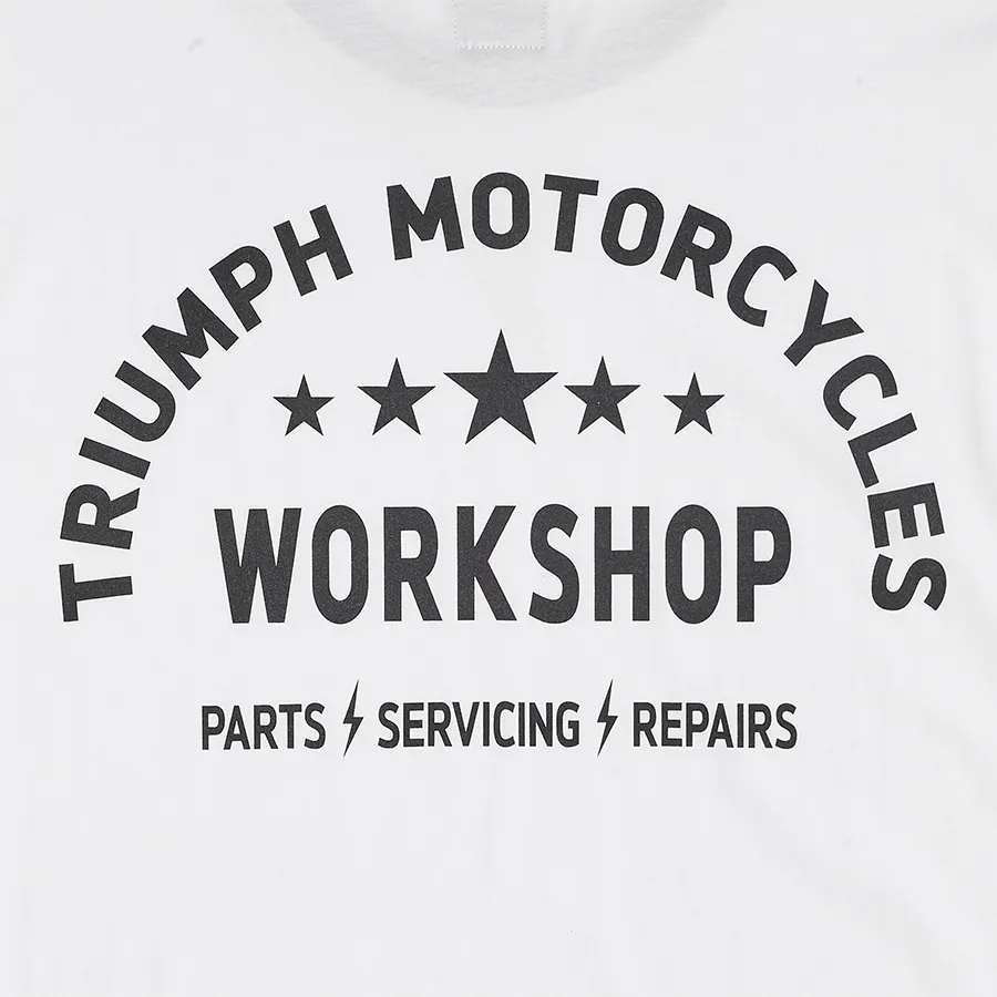 Triumph Fenland Contrast Sleeve Tee in White and Black