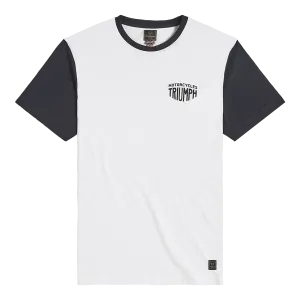 Triumph Fenland Contrast Sleeve Tee in White and Black