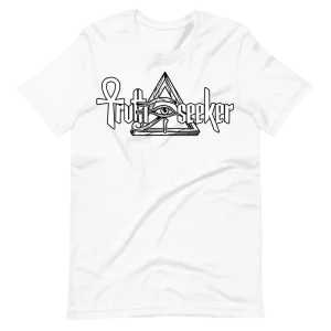 Truth Seeker Black On White T-Shirt