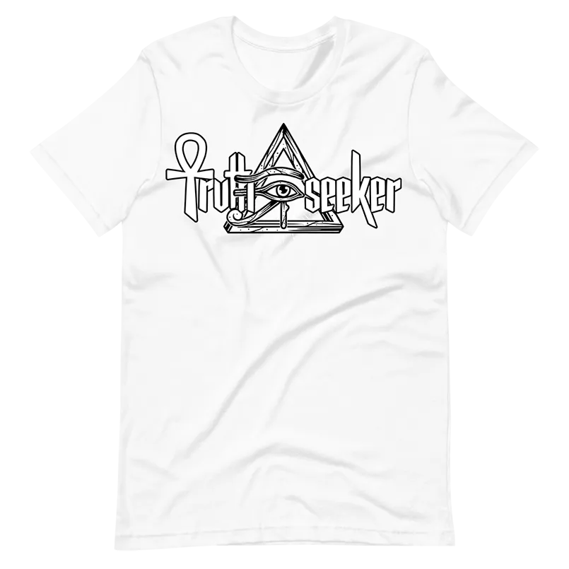 Truth Seeker Black On White T-Shirt