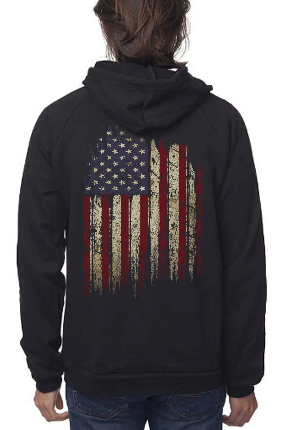 Unisex Organic Hooded Pullover Sweatshirt - Old Glory (Made in the USA)